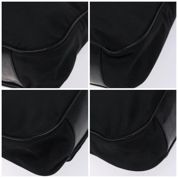 GUCCI Bamboo Hand Bag Nylon Black Silver - Picture 15 of 15